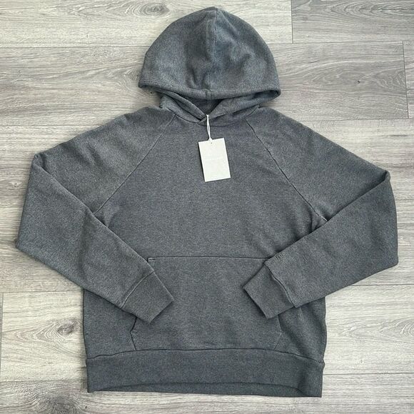 Everlane Other - EVERLANE Hoodie Mens Medium The Track Organic Cotton Heather Gray Retro 90s NWT